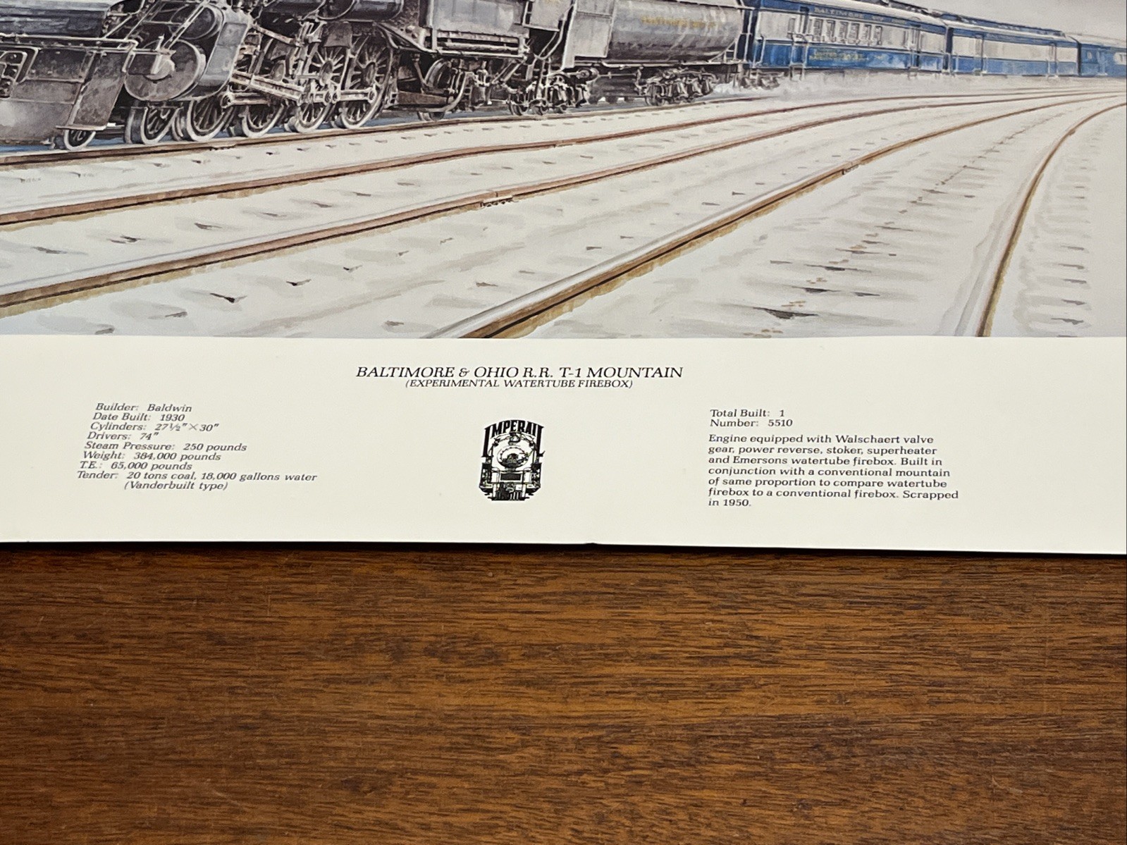 B&O Baltimore & Ohio Railroad R.R. T-1 Mountain Poster Print 25" x 18"