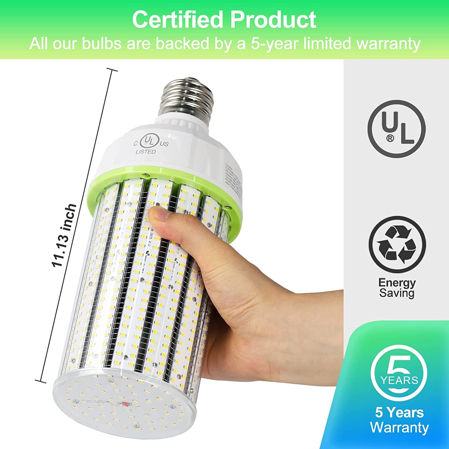 50 Pack LED Corn Light Bulb 400W Equivalent E39 100W 15000LM 5000K Garage Lights