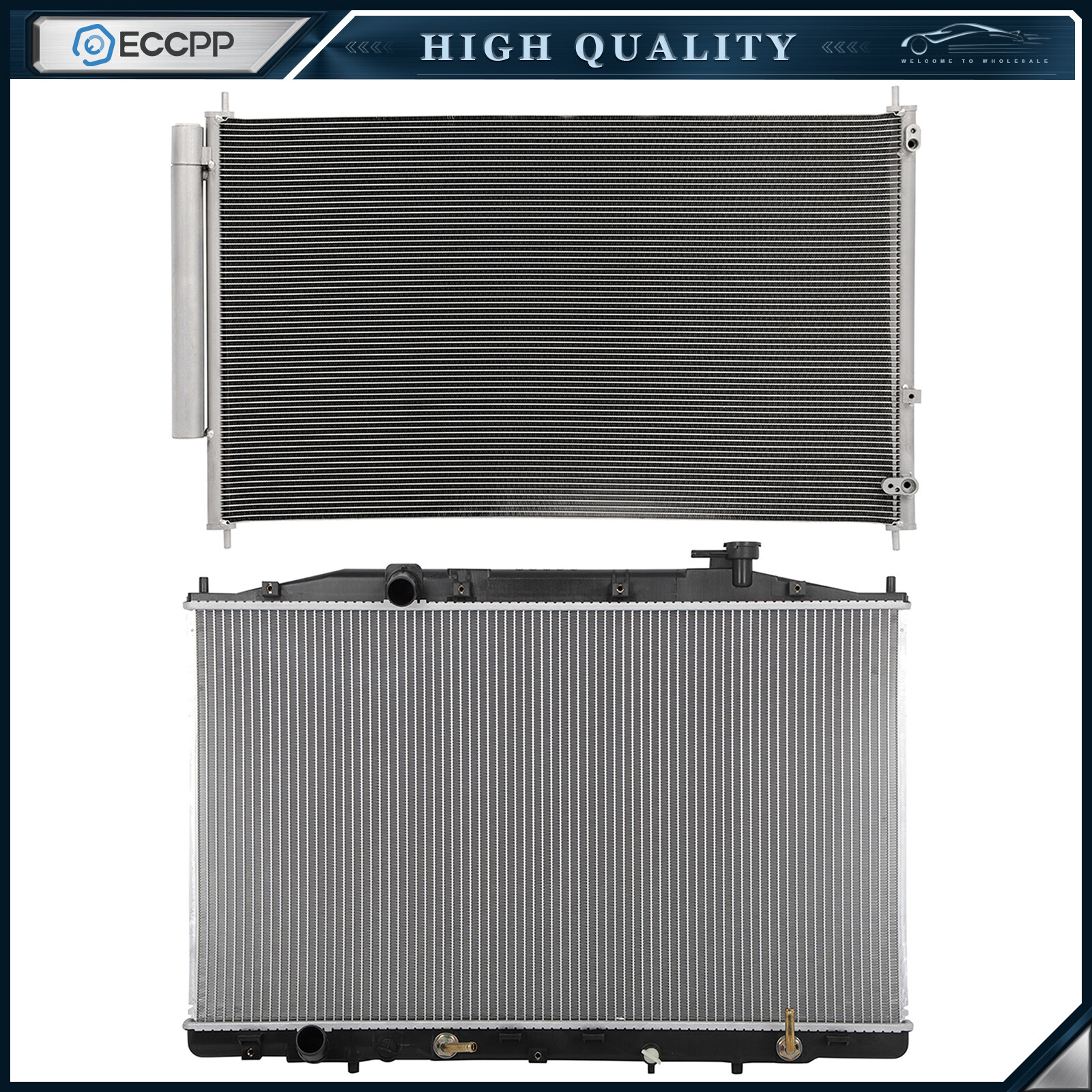 Aluminum Radiator & AC Condenser Cooling Kit For 2011-2016 2017 Honda Odyssey