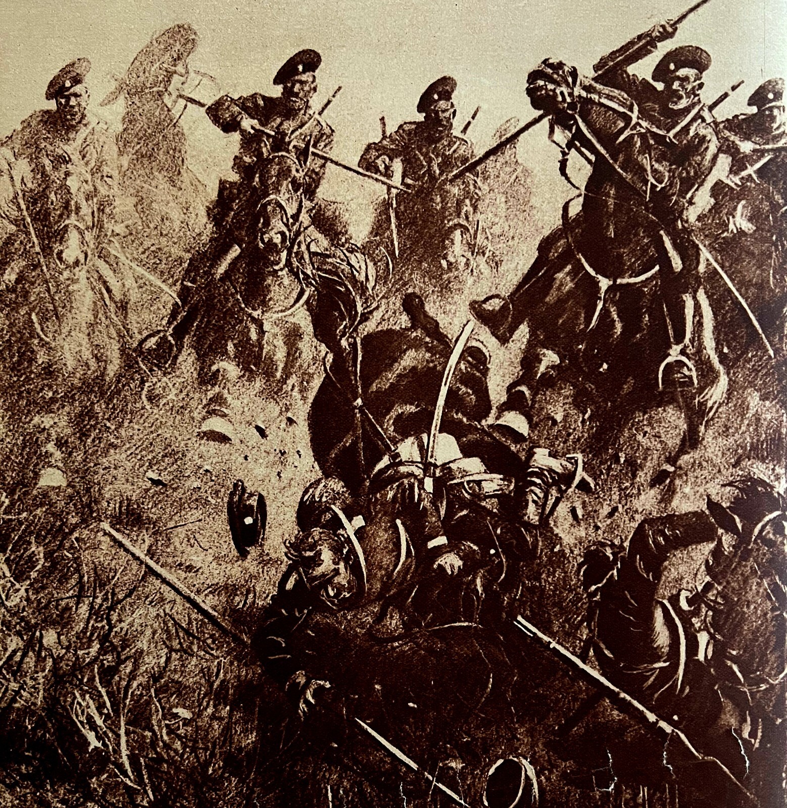 Russian Cossacks Invading East Prussia WW1 1920s Military Centerfold LGBin5