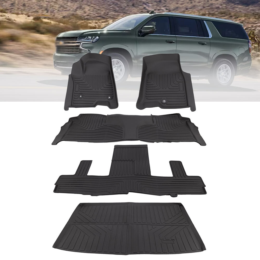 Floor Mats For 2021-2025 Chevrolet Suburban & 2021-2025 GMC Yukon XL All-Weather