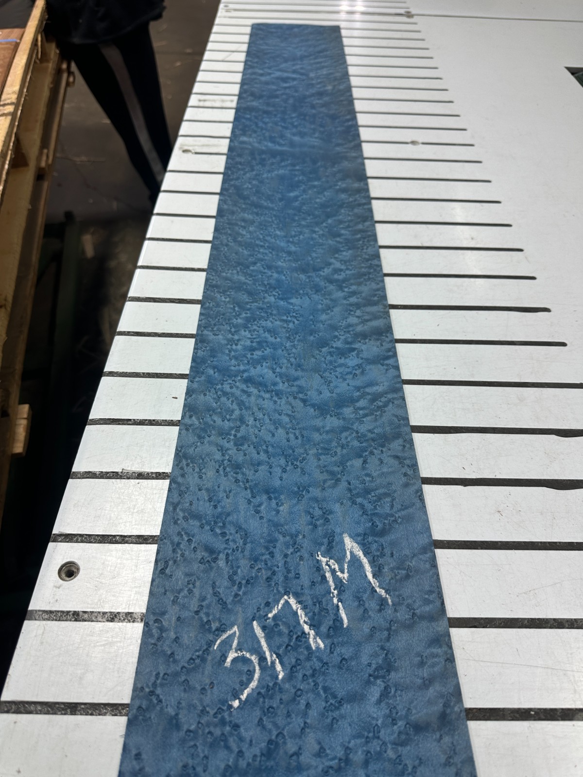 Blue Birdseye Raw Wood Veneer 2 sheets 61'' x 6'' 317M