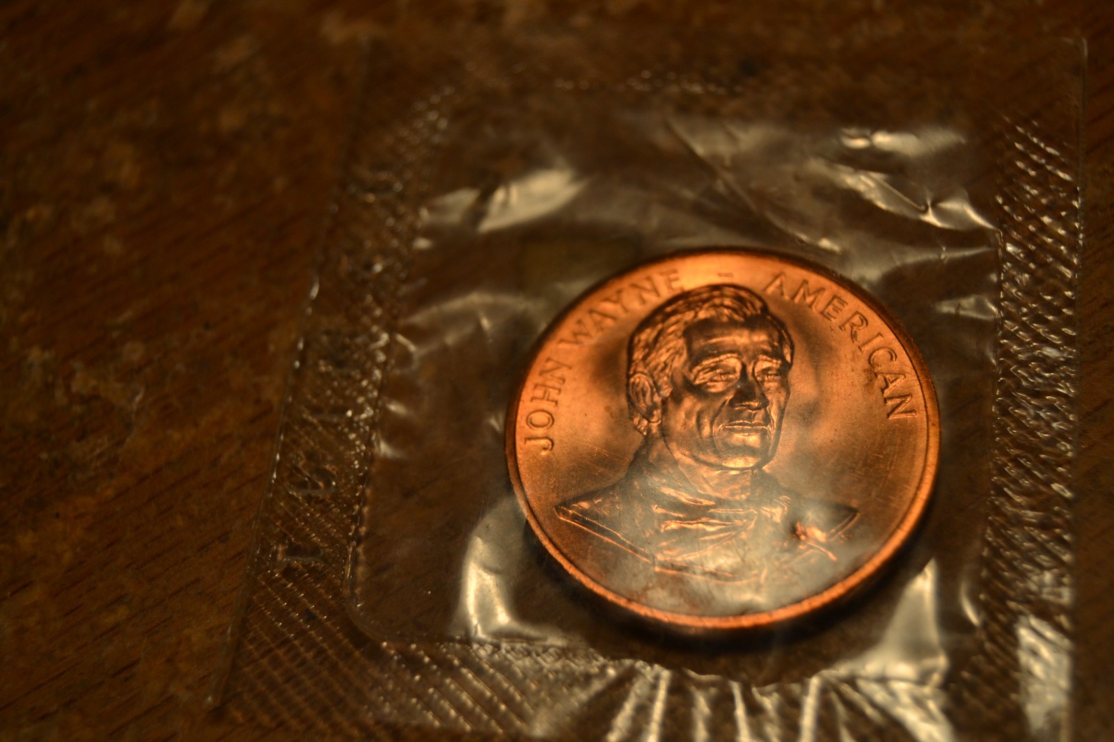 Coin Medal John Wayne American Commemorative Bronze Token 1979 Cowboy Vintage