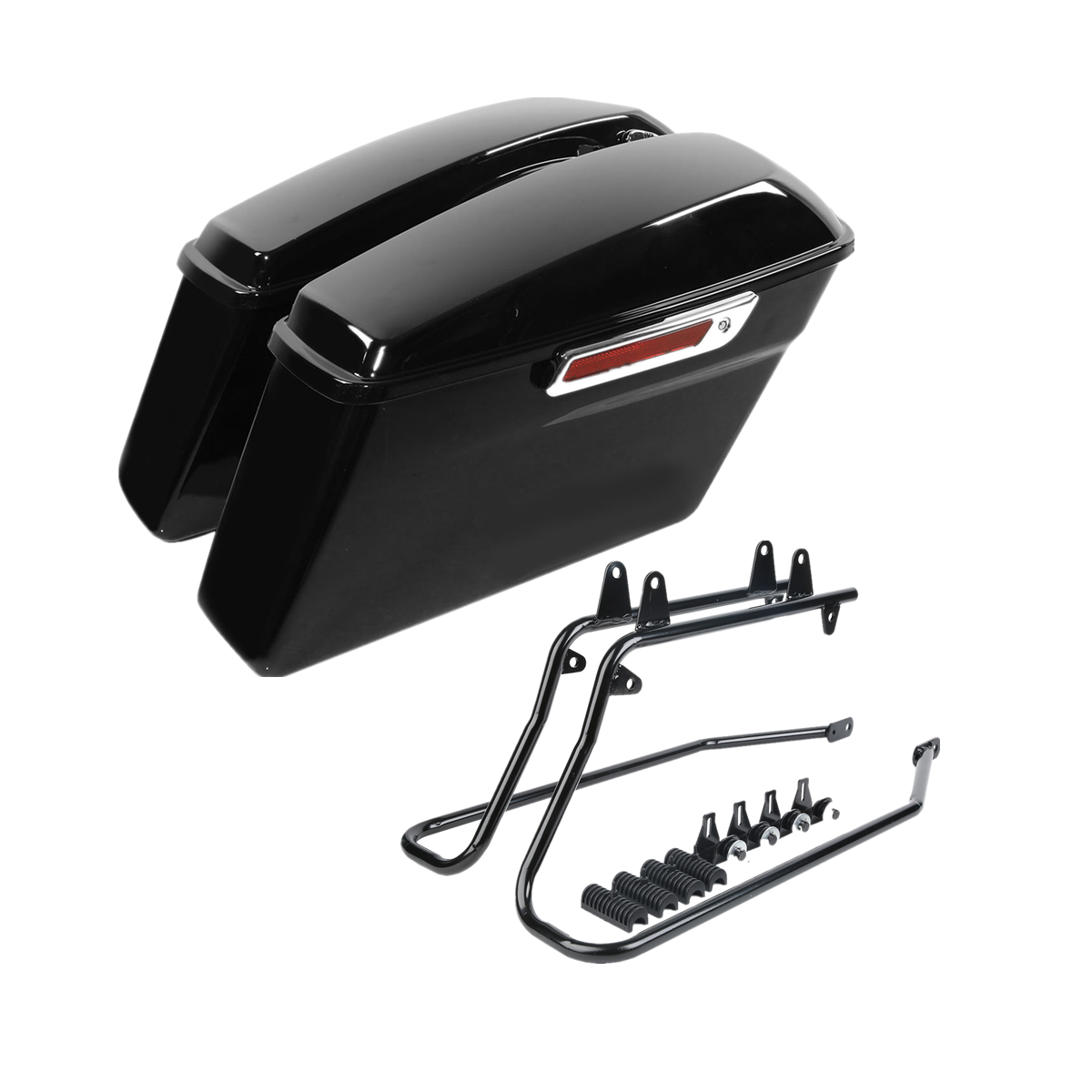 Hard Saddlebags Saddle Bags W/Conversion Brackets For Harley Softail Fatboy FLST