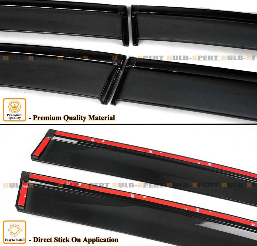 For 2025 Toyota Camry Black Trim Door Window Visor + Rear Roof Spoiler Deflector