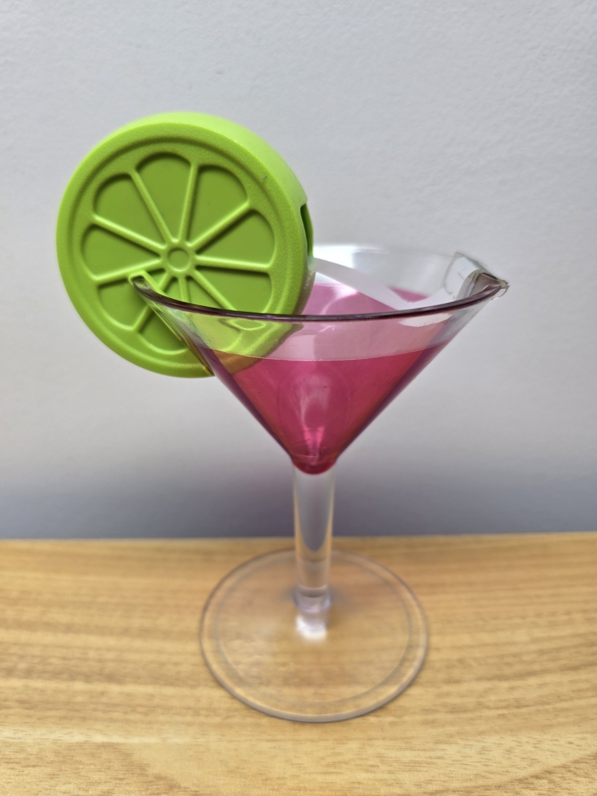 Scotch Tape Dispenser Pink Martini Glass & Lime Cocktail Cosmo Pen Holder