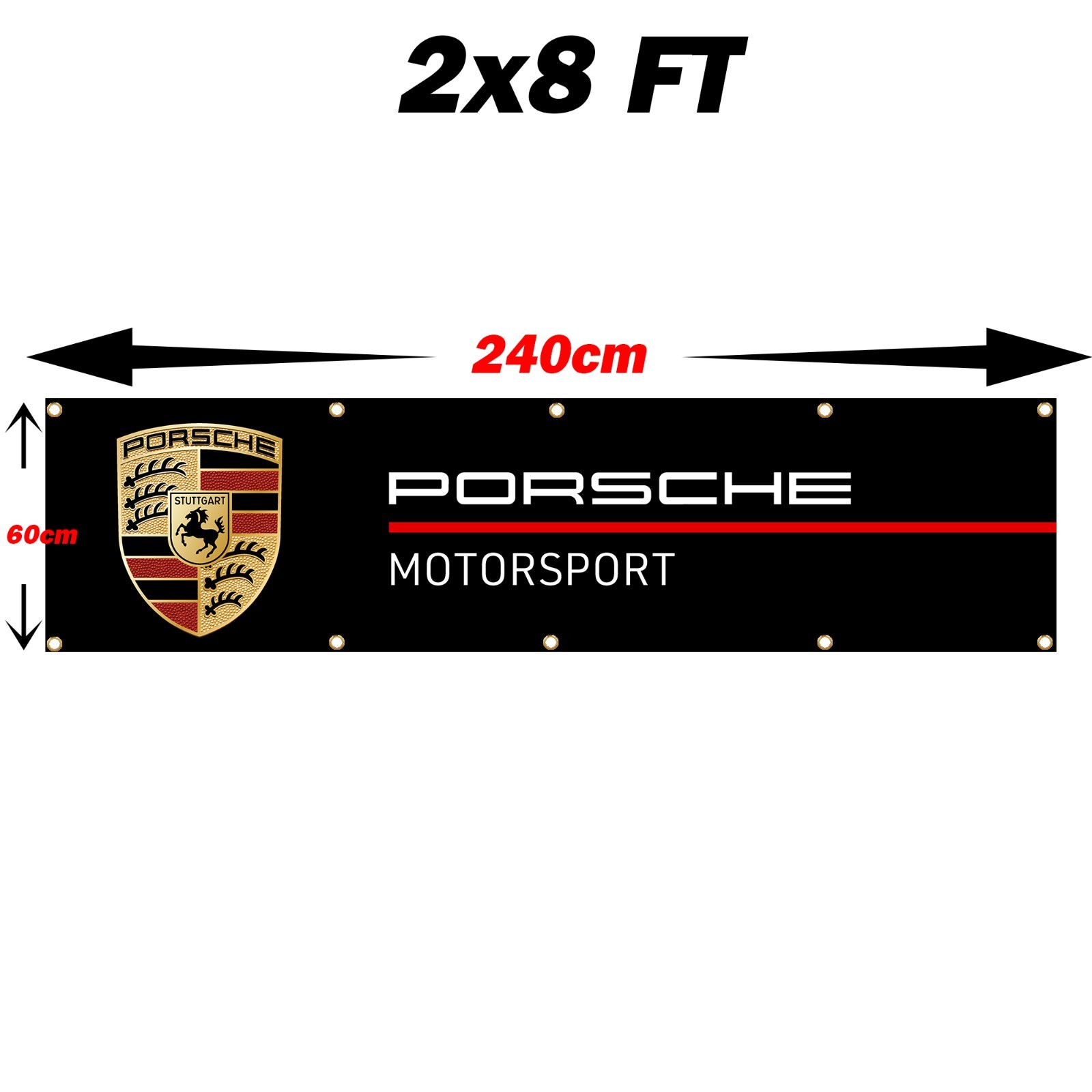 911 Motorsports Automotive Racing Car Flag Banner 2x8FT Garage Signs Logo