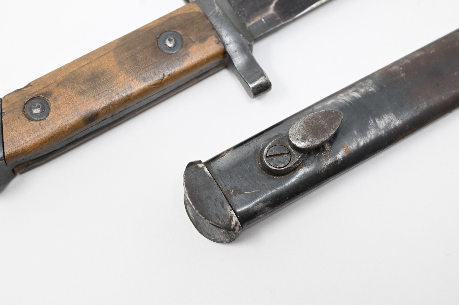 WWII Italian M38 Carcano Fixed Bayonet Original with Scabbard Numbered 1940s