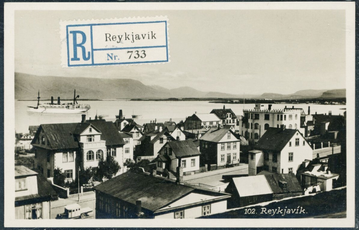 Postcard stamp Iceland.GRAF ZEPPELIN ISLANDFAHRT 1931 via Friedrichshafen