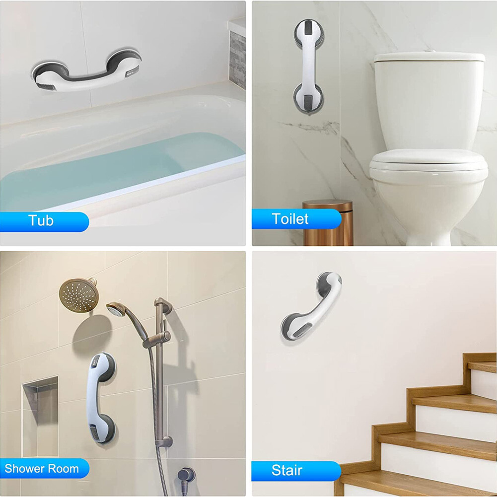 12inch Shower Handle Strong Hold Suction Cup Grab Bars Safety Hand Rai Bathroom