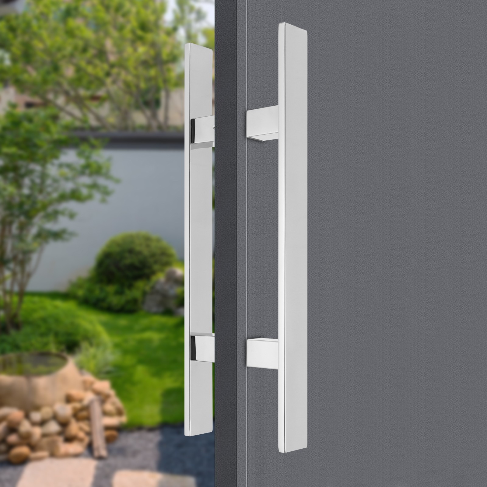 Dual Sided Push Pull Door Handle H-Shaped Stainless Handle Sliding Door Handle