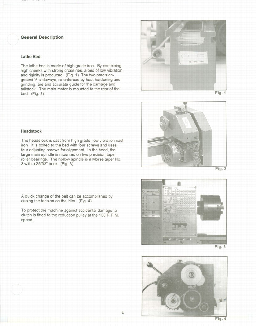 Jet BD-920N Belt Drive Bench Lathe Owners Manual *218