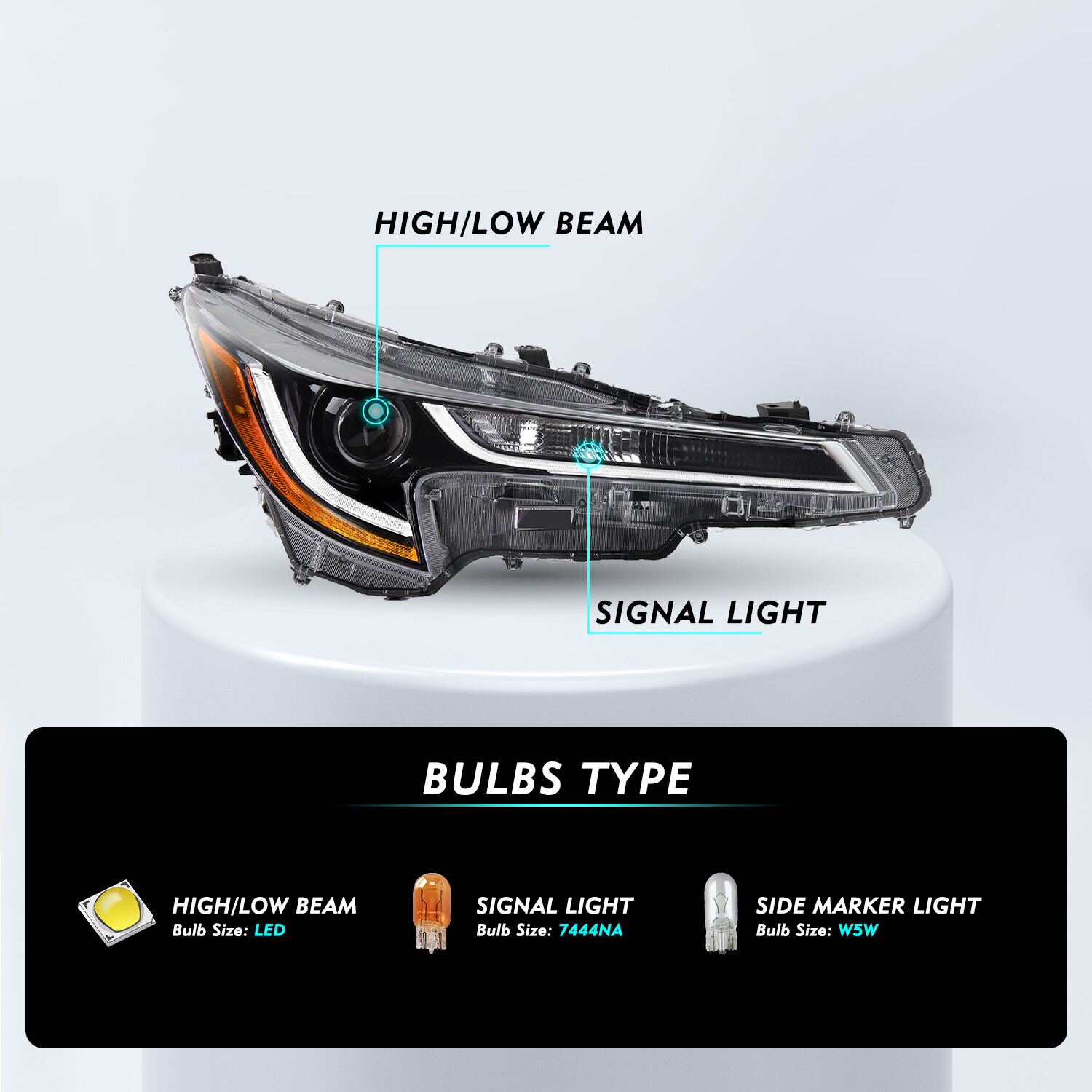 For 2020 2021 2022 Toyota Corolla L | LE LED Projector Headlights Headlamps Pair