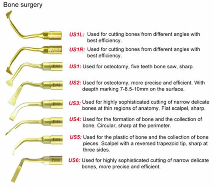 Woodpecker US-II LED Dental Piezo Bone Surgery Tips U Tips Fit NSK Handpiece