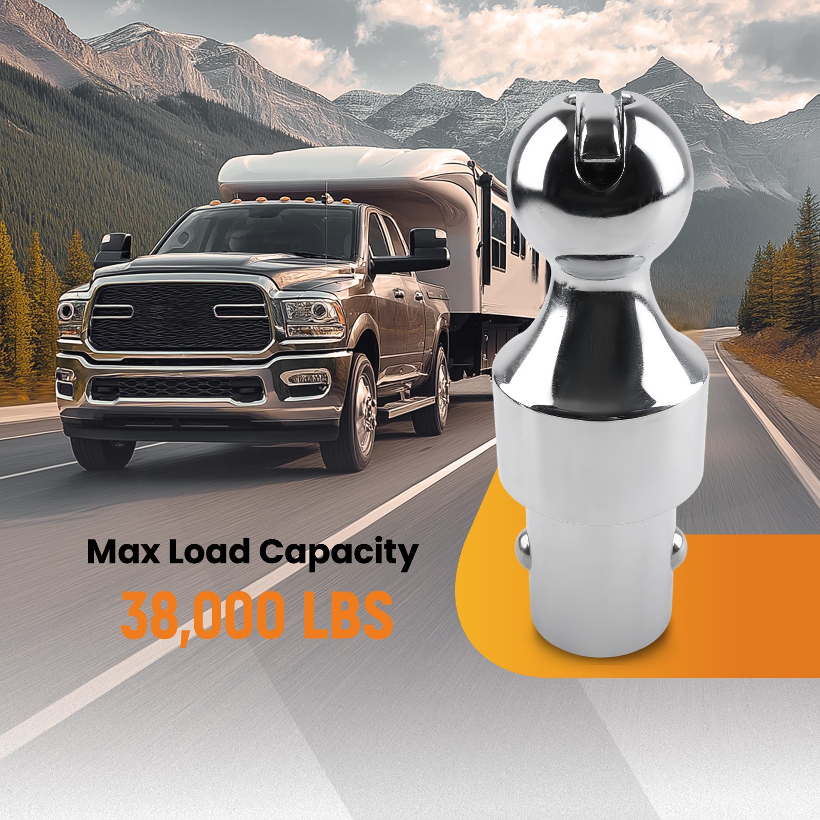 38K Rated Gooseneck Ball Kit for RAM 2500/3500 2013-2024 with Storage Box