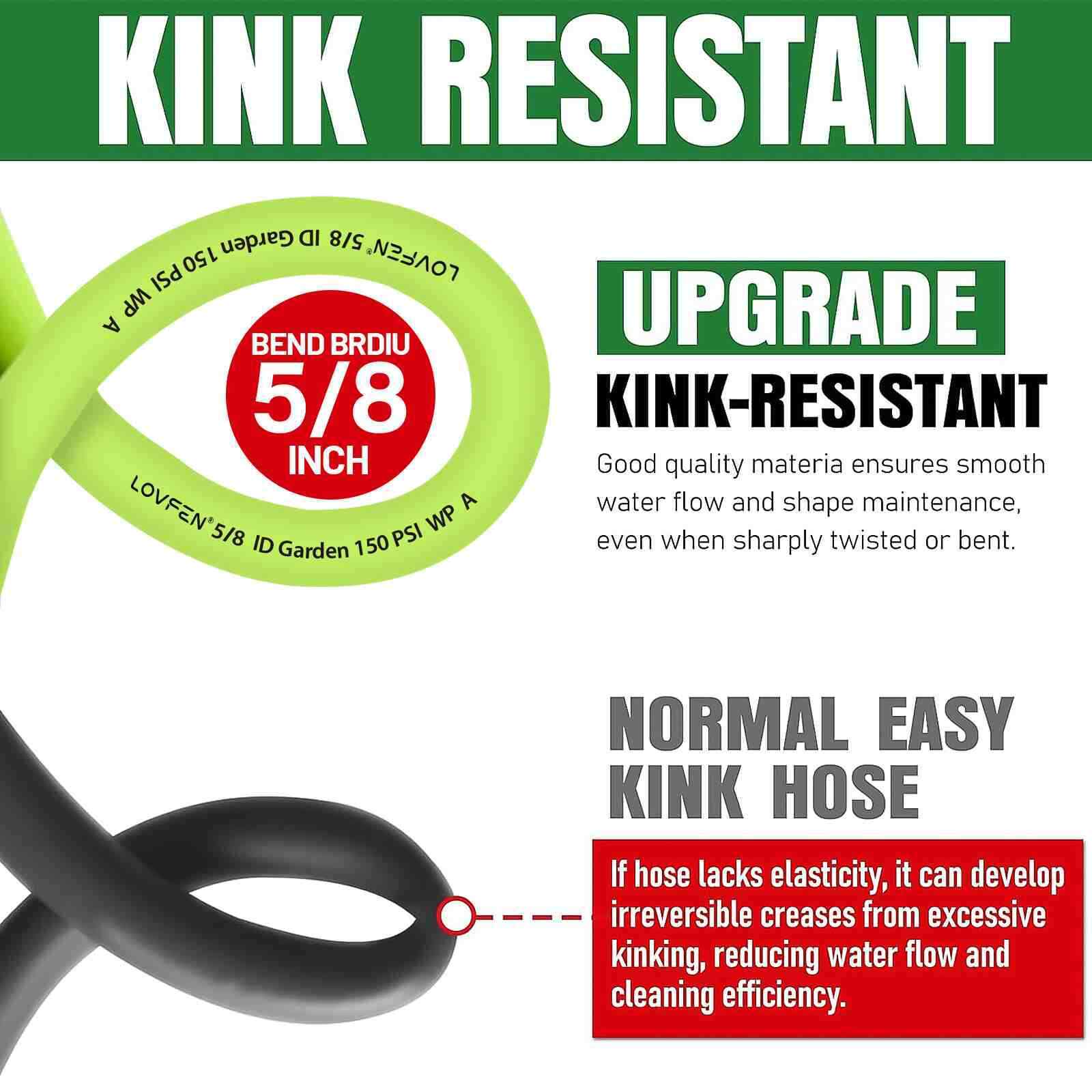 25/50/75/100/150FT Premium 5/8' Rubber Garden Hose Heavy Duty ZillaGreen