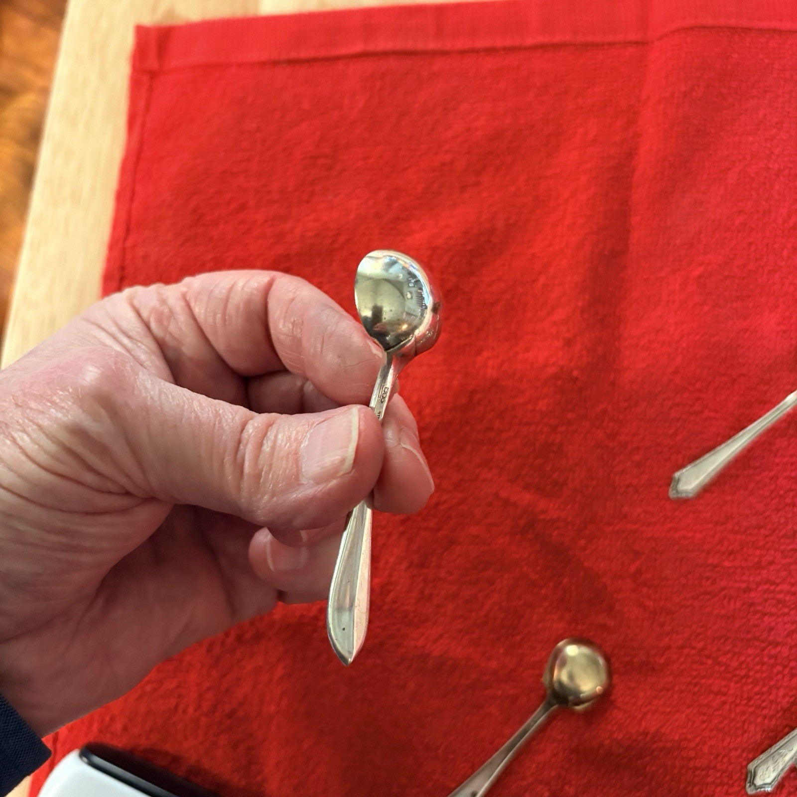 Sterling Silver Master Salt Spoon. Dominick & Haff. ‘Pointed Antique. 3". Nice.