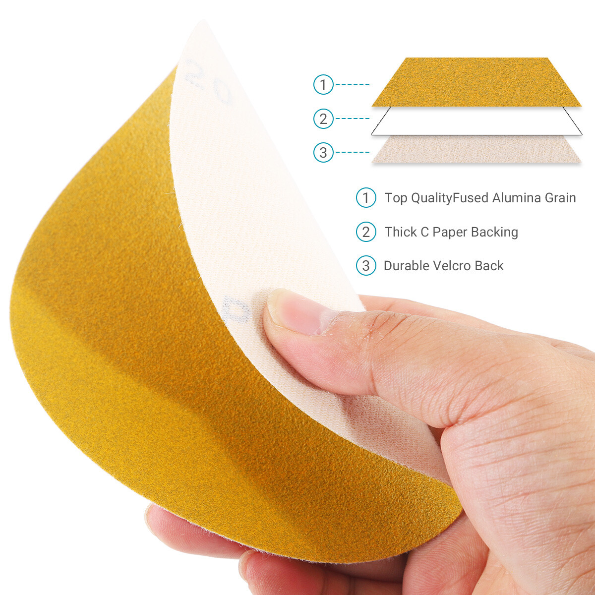 6" Inch 60-800 Grit 100-PACK DA Sanding Disc PSA Sandpaper