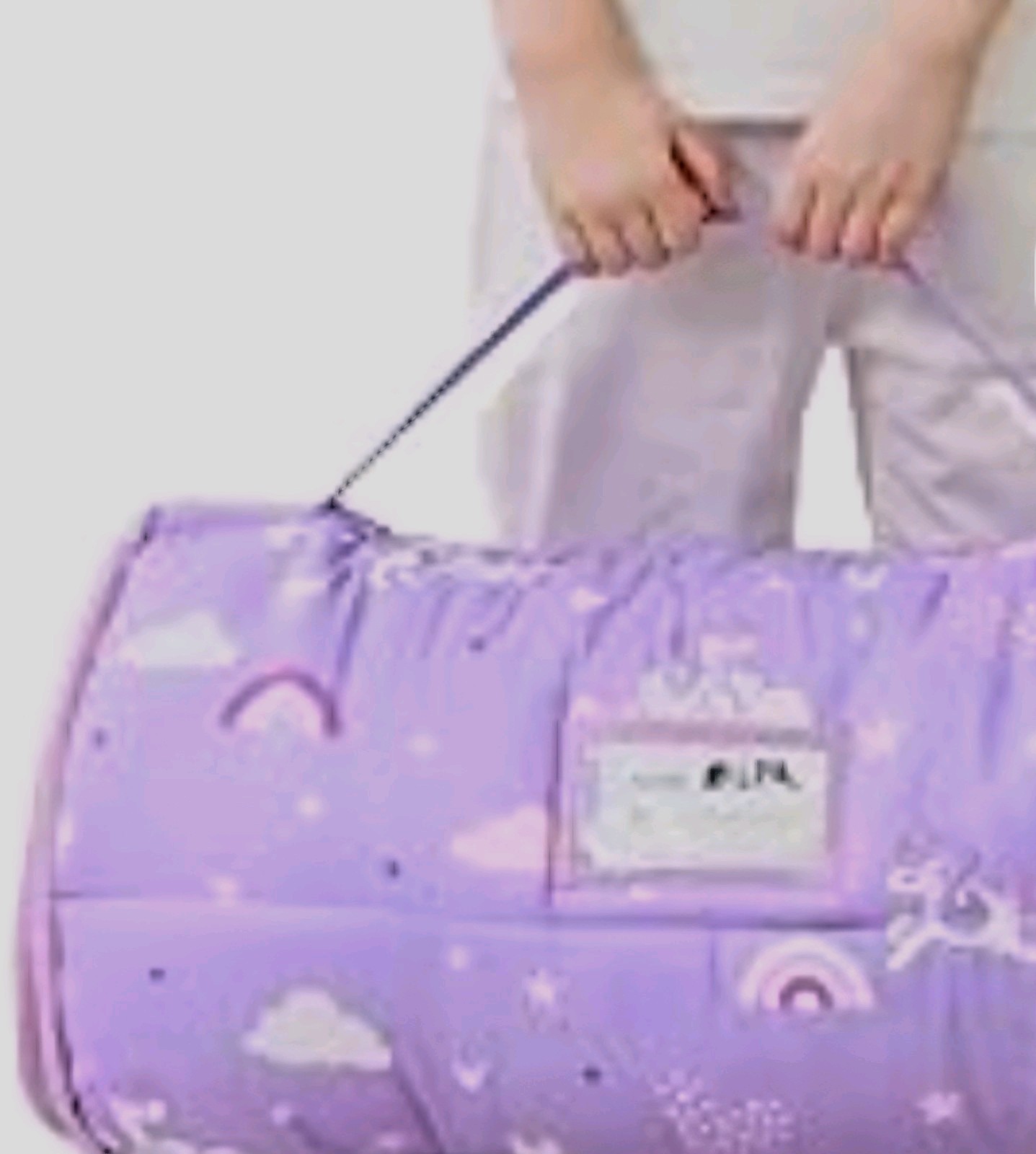 New Toddler Portable Nap Mat Roll Up Pillow Blanket Attached Sleep Bag Purple