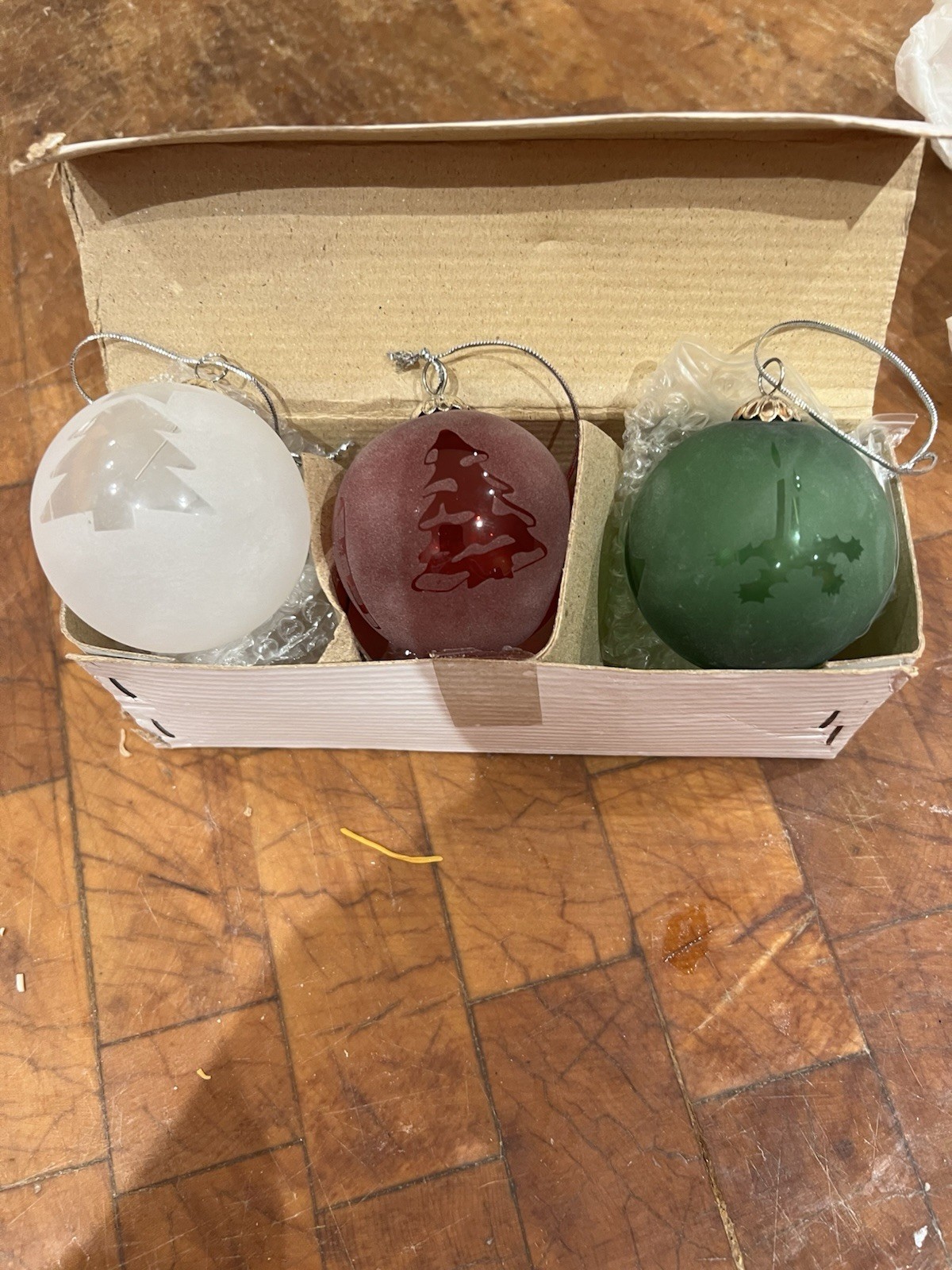Rare Vintage Union 76 Glass Christmas Ornaments, Thick Glass Set of 3