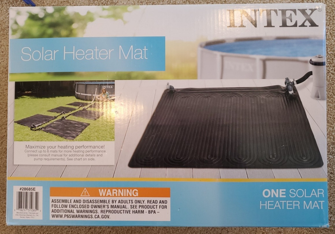 Intex Solar Pool Water Heater Mat 47" x 47" Gallon Above Ground - Black