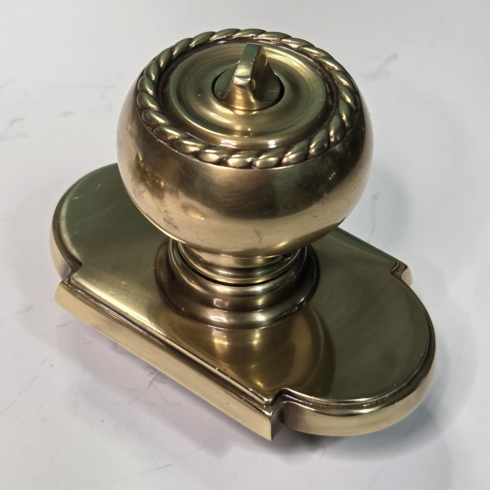 Emtek Rope Entry Door Knob 5108RKUS7 Polished Brass Keyed Lockset w Keys