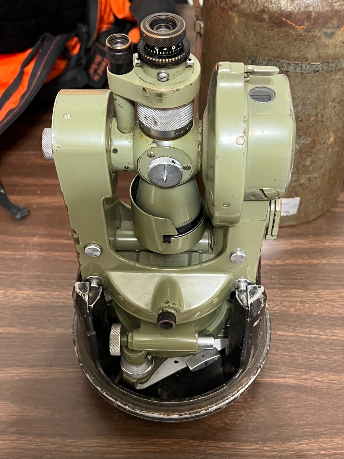 Wild Heerbrugg Theodolite T16 Survey Instrument w/ Case and Backpack - Good Cond
