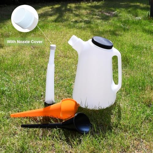 5Quart Oil Jug, Oil Measuring Container Automotive, Plastic Measures with Lid