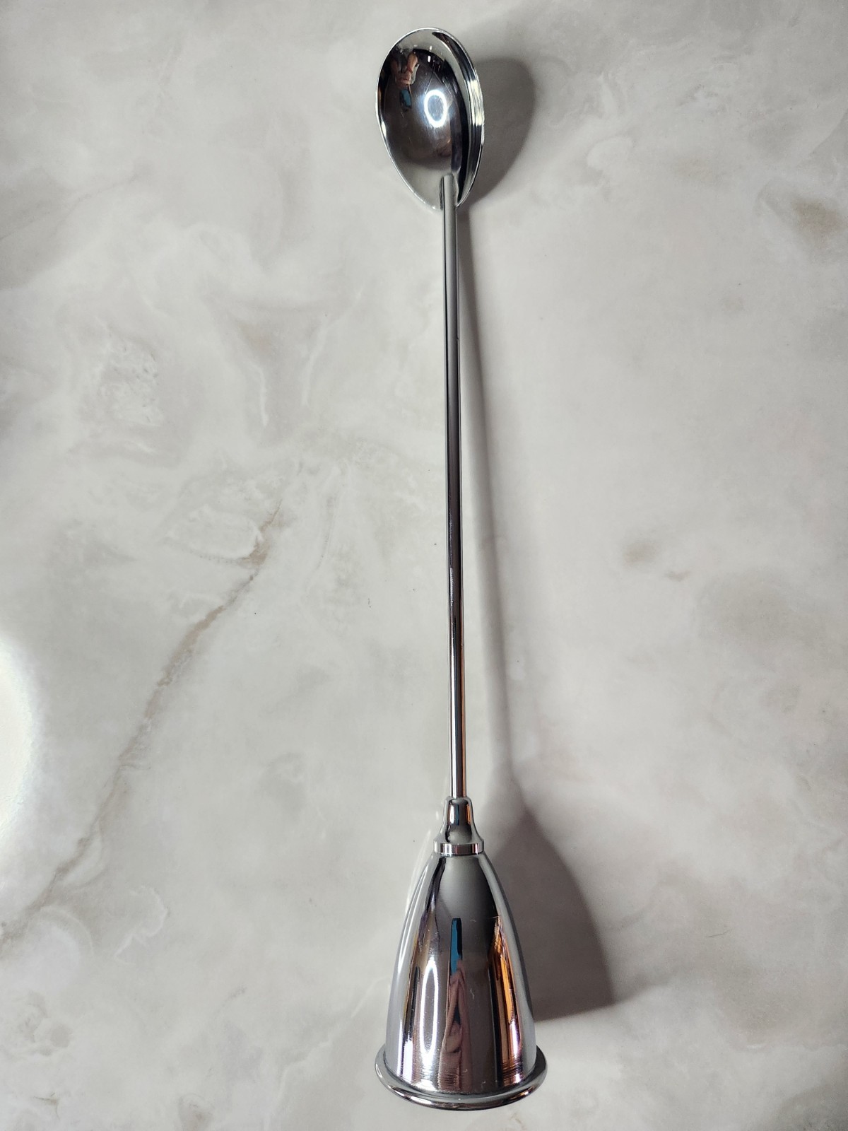 BOXED Vintage Silver Bar Spoon with Bell End Jigger 10.5"