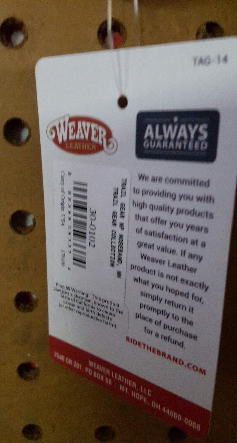 WEAVER noseband Trailhead LEATHER Noseband 30-0102