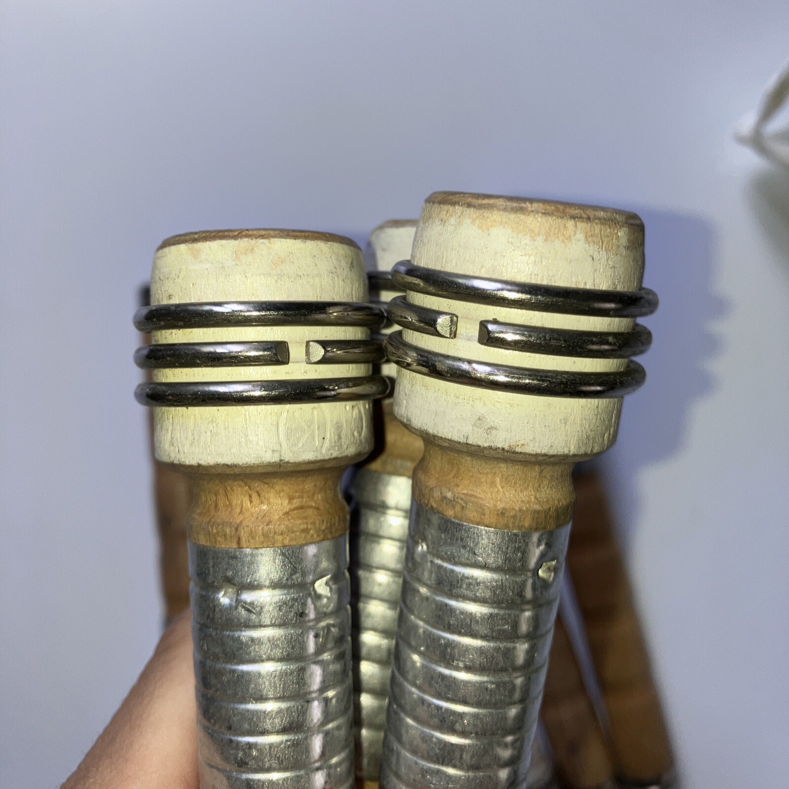 Lot of 12 Textile Mill Wooden Vintage Spools Bobbin Quills 7" Primitive Lot #1