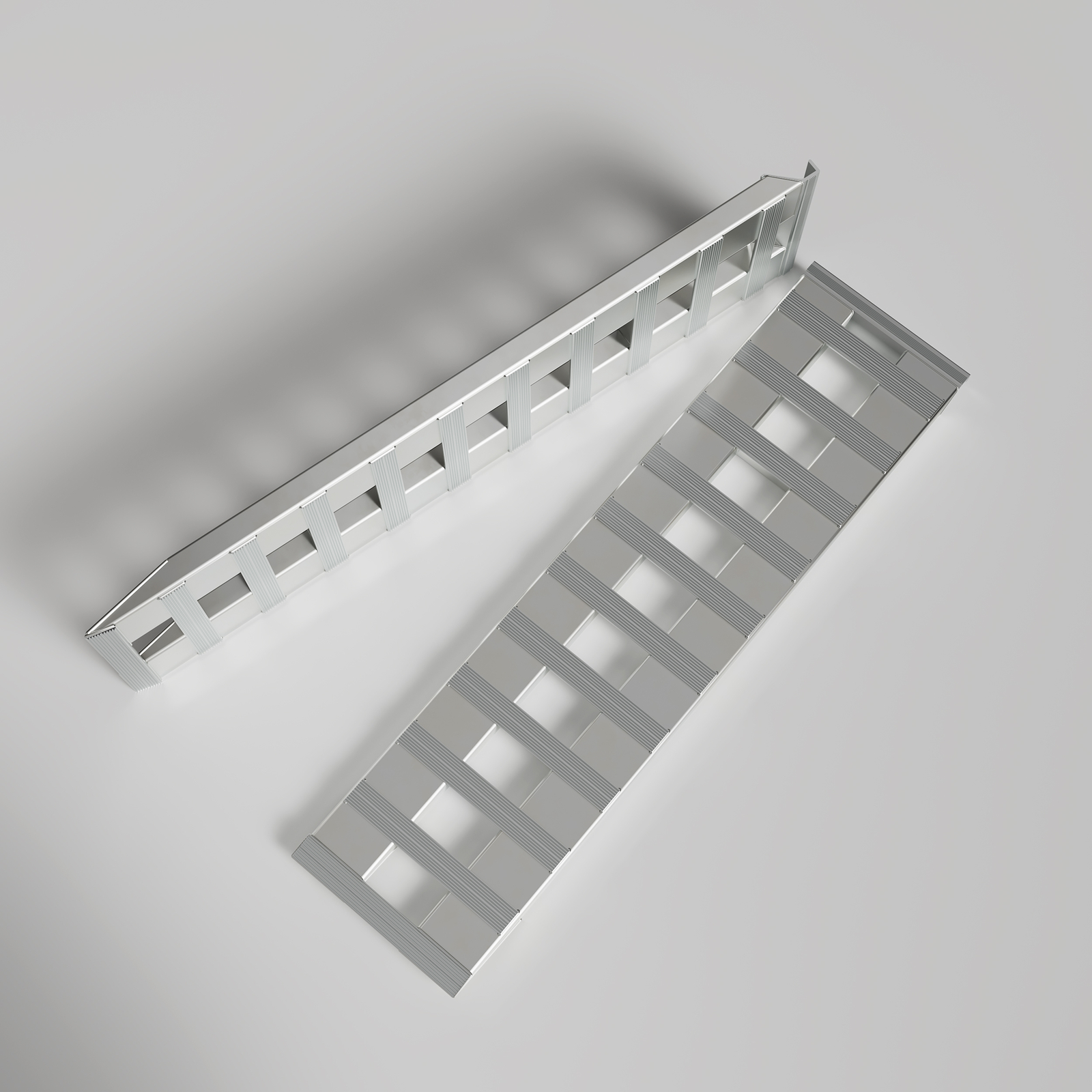 Pair For 60''X15" Aluminum Ramps 6800 LBS Truck Car Auto Trailer Ramps Hook End