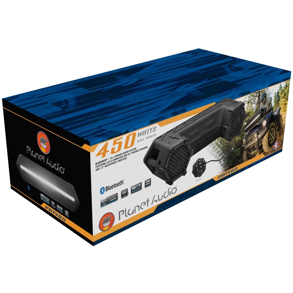 PLANET AUDIO 6.5″ 6.5 INCH PATV65 OFF ROAD ATV SOUND SYSTEM WITH BLUETOOTH 450W