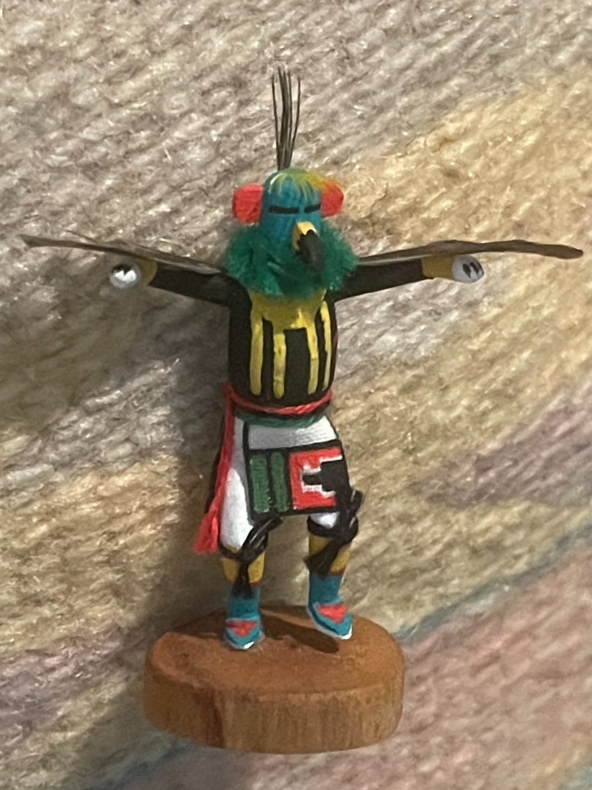 TINY ART-MINIATURE-NATIVE AMERICAN-KACHINA-SIGNED HOPI EAGLE '99-NEW CONDITION