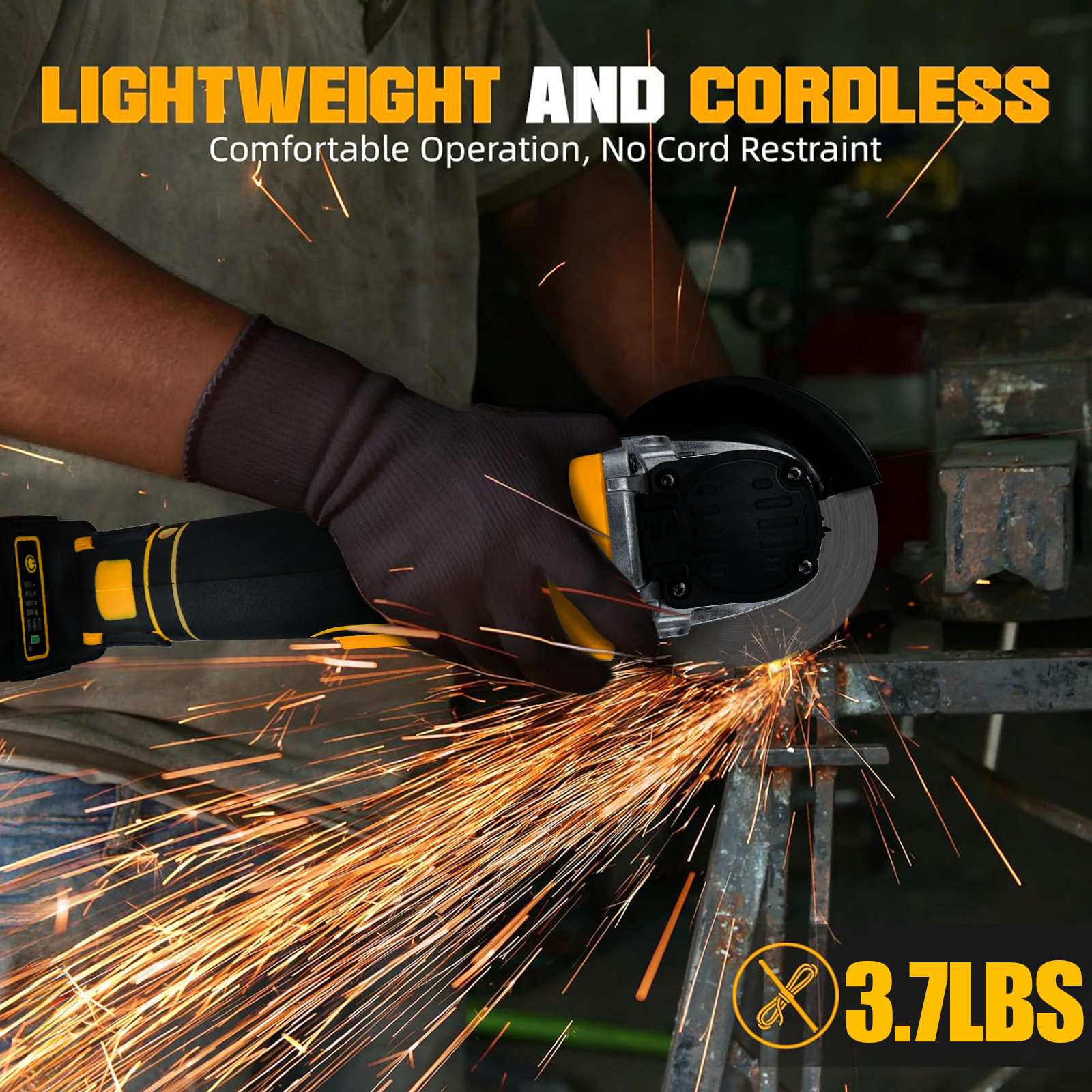 Cordless Angle Grinder For Dewalt 20V Battery 4-1/2" to 5" w/5 cutting blade