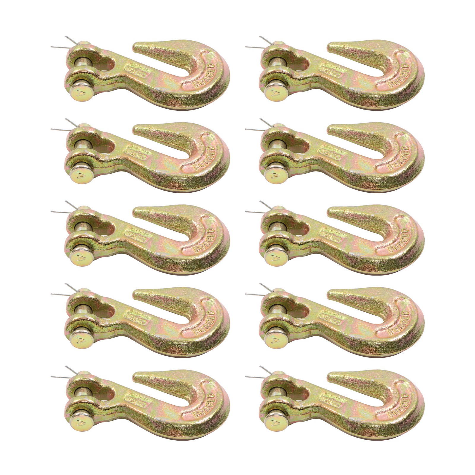 3/8 Inch 6600 Lbs Clevis Grab Hooks G70 for Trailer Truck Tow Chain (10 Pack)