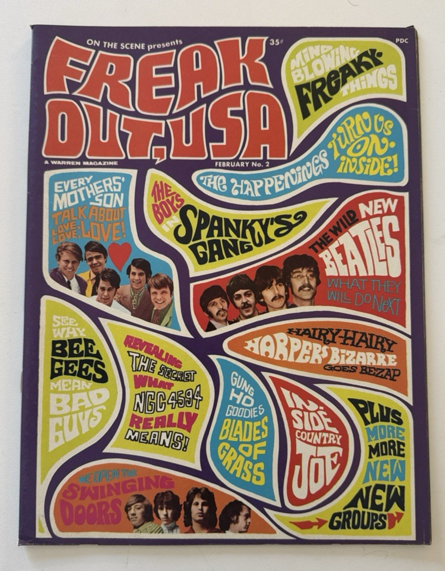 Freak Out USA Magazine February 1967 The Beatles - The Doors Bee Gees Etc