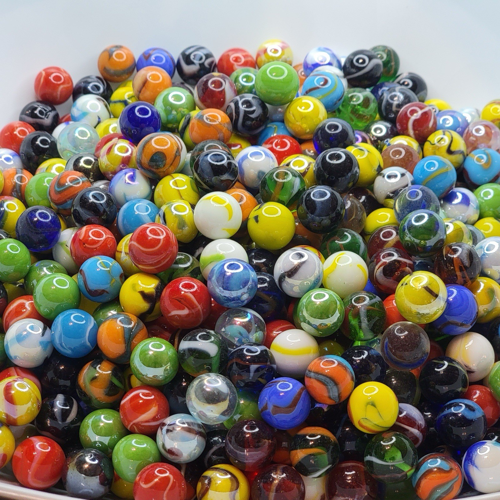Pack of 50 Assorted Glass Marbles 5/8" 16mm