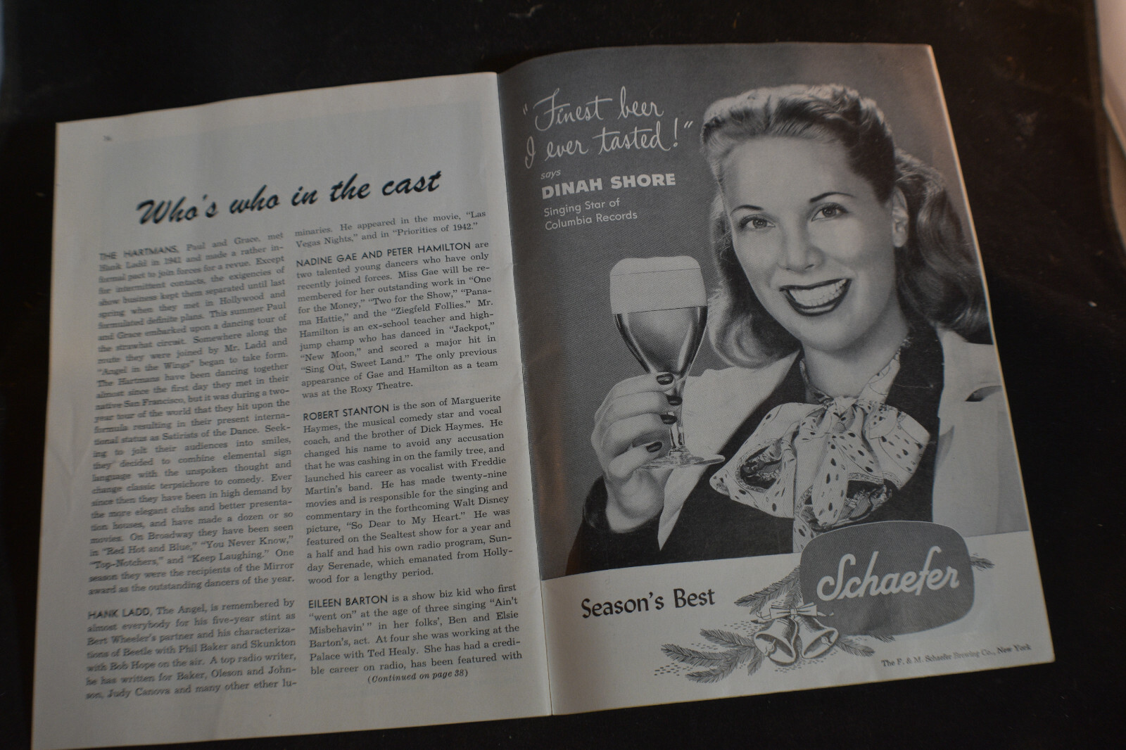 1947 Coronet Theatre *The Hartmans-Angel in the Wings-Hank Ladd* 1ST TONY AWARD*