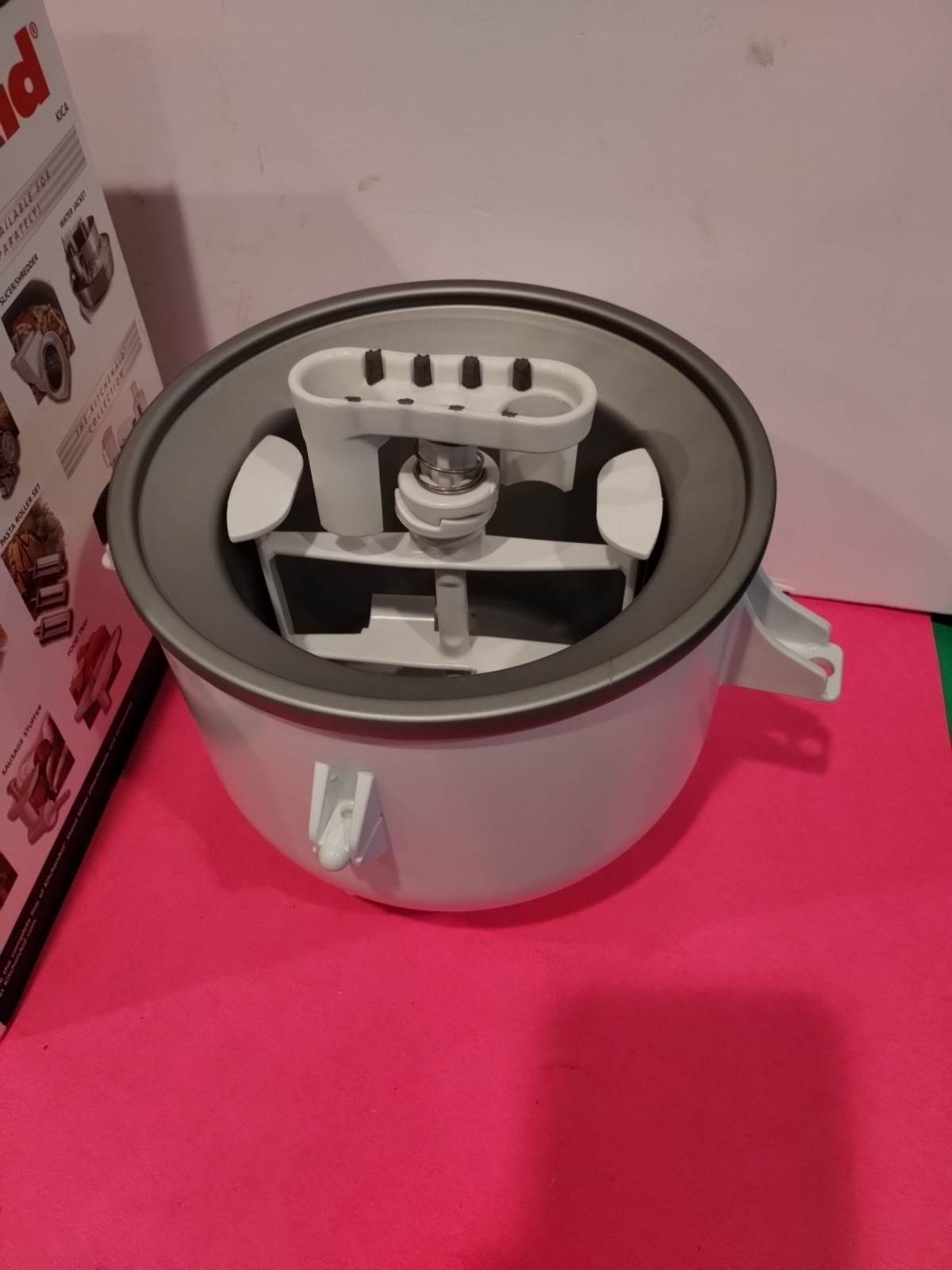 KitchenAid Ice Cream Maker Attachment with Box KICA- White Bowl,, EXC Cond