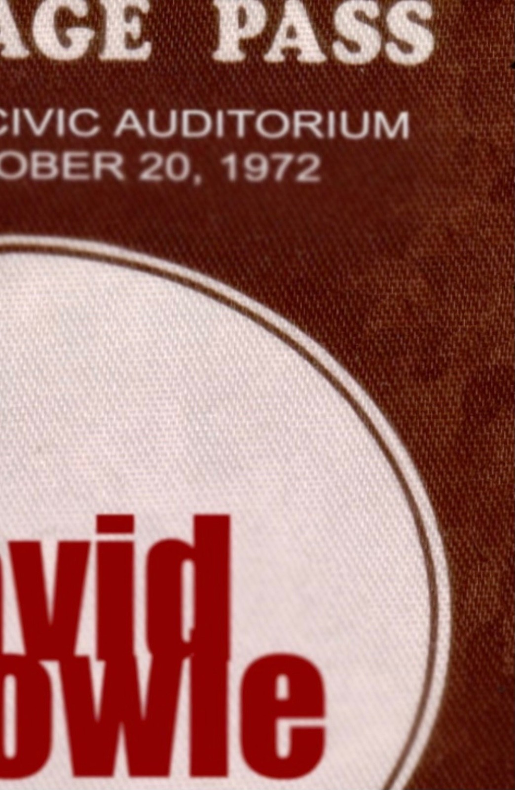 David Bowie&Spiders From Mars+Sellcat backstage pass Santa Monica Civic 10/20/72