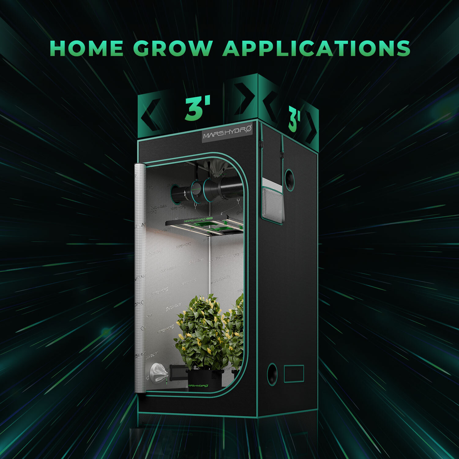 Mars Hydro Smart FC-E3000 LED Grow Light System with Bluetooth WiFi