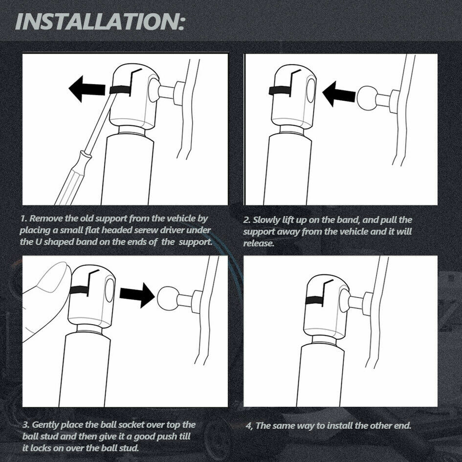 2Pcs Rear Liftgate Hatch Lift Supports Struts Shocks Fits Ford Edge 2007-2014