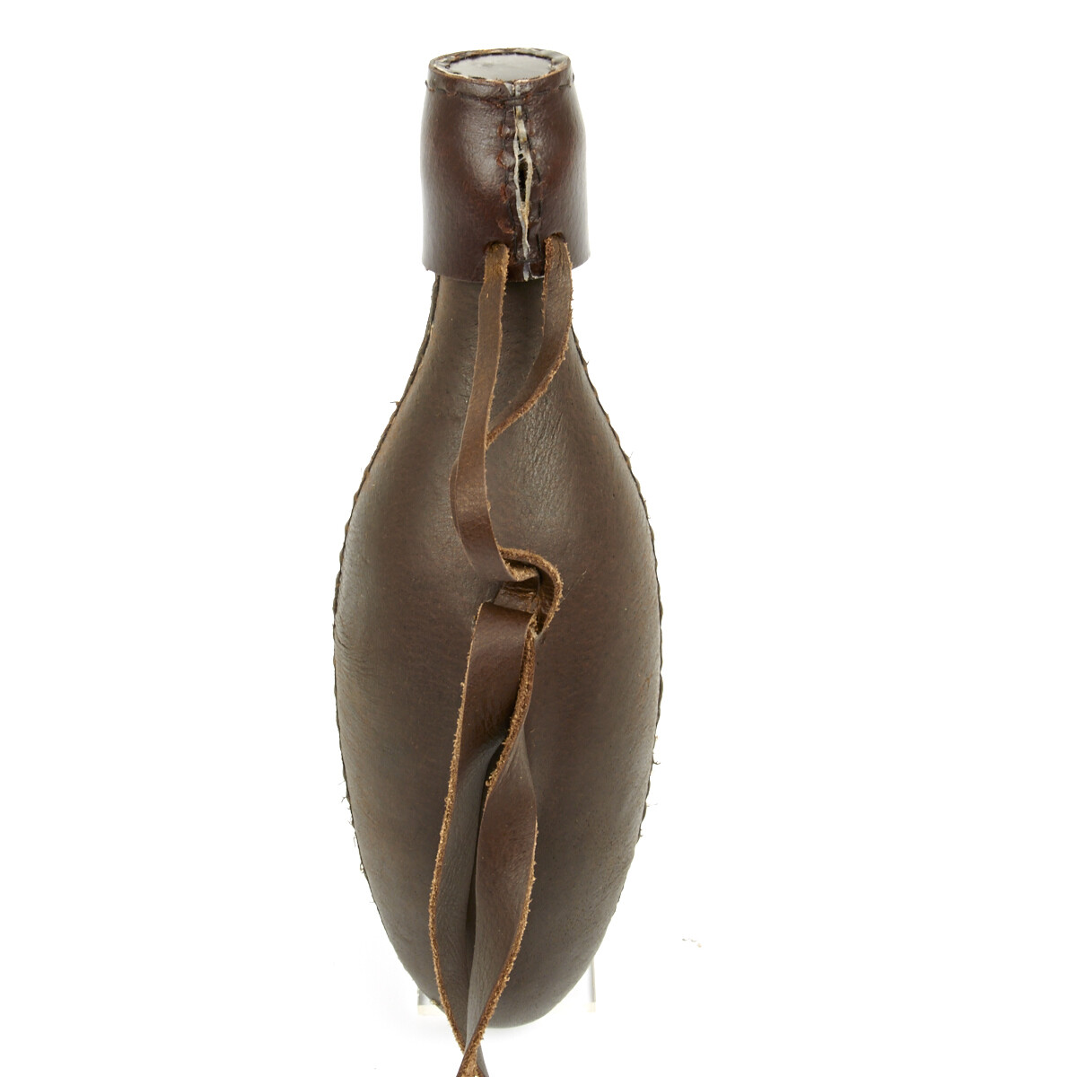 British Victorian Era Zulu War Leather Wrapped Glass Soda Bottle with Cork