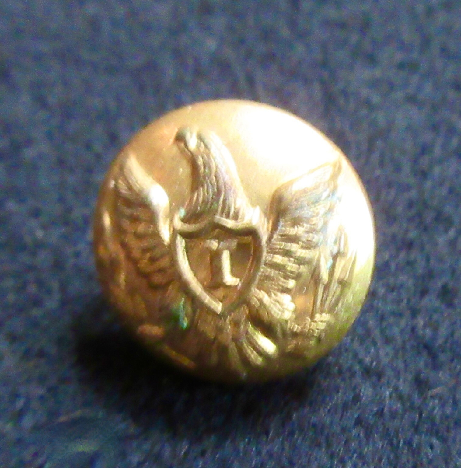 Civil War Infantry  "I" Cuff Button - Albert 89-A c