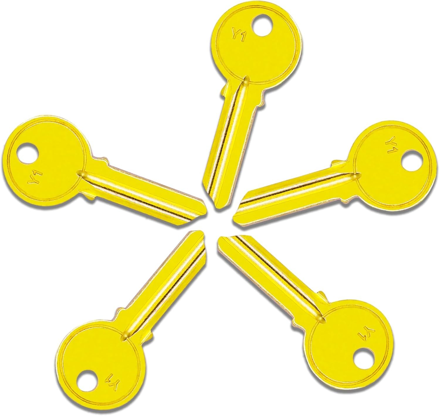 Brass Finish Key Blanks, Y1 Uncut Blank Keys, 5YA1 Key Blanks Pack of 100 Keys