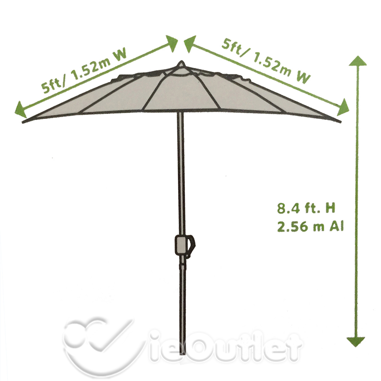 NEW 10' Aluminum Sunbrella Auto-Tilt Crank Patio Deck Commercial Market Umbrella