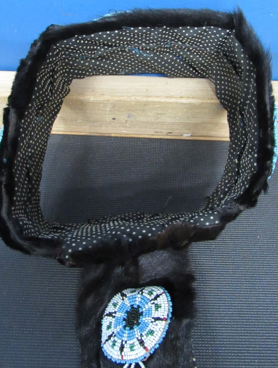 VINTAGE Native American otter fur turban