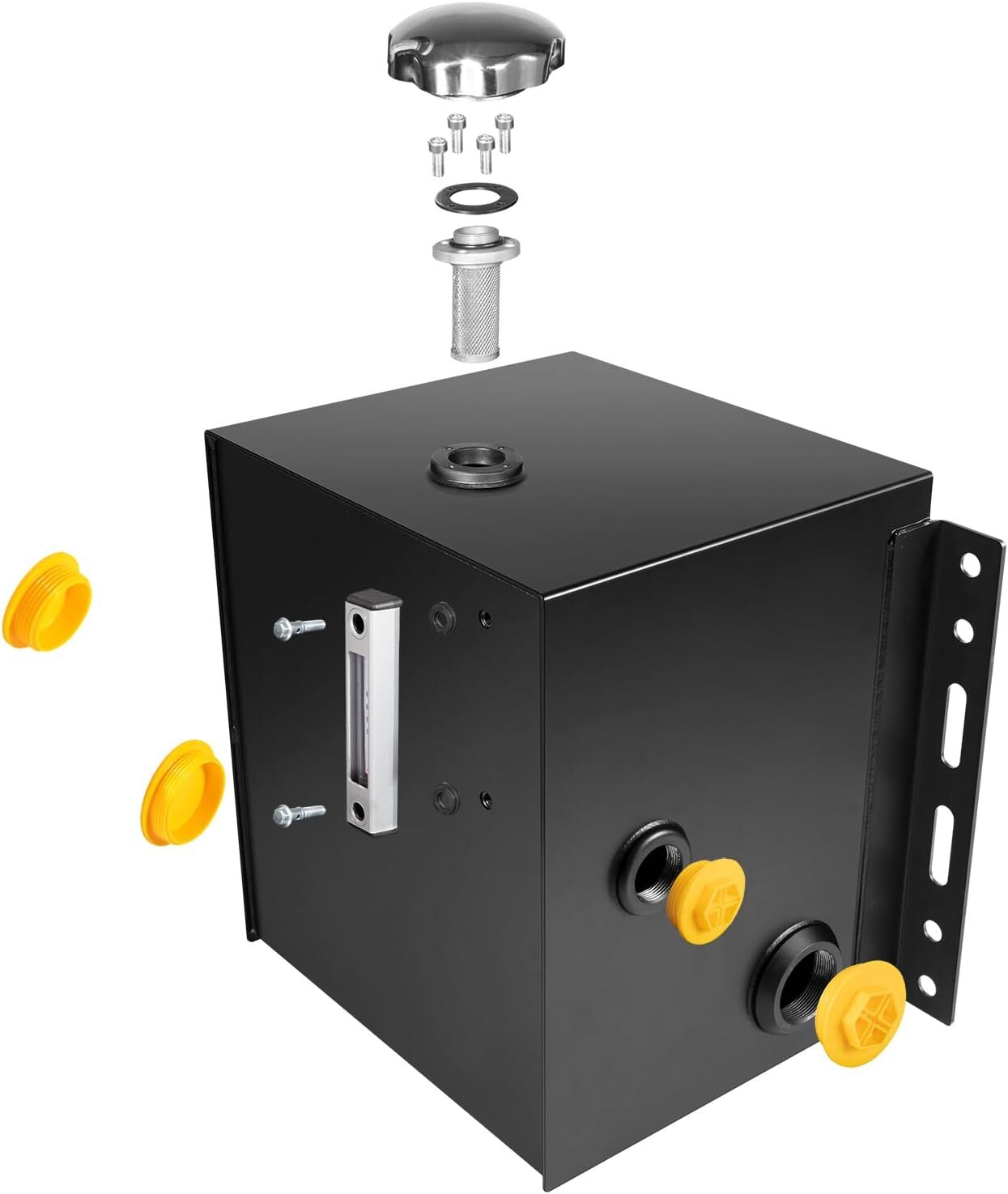 15-Gallon 14 Gauge Steel Hydraulic Fluid Reservoir Tank with Fill Cap Temp Gauge