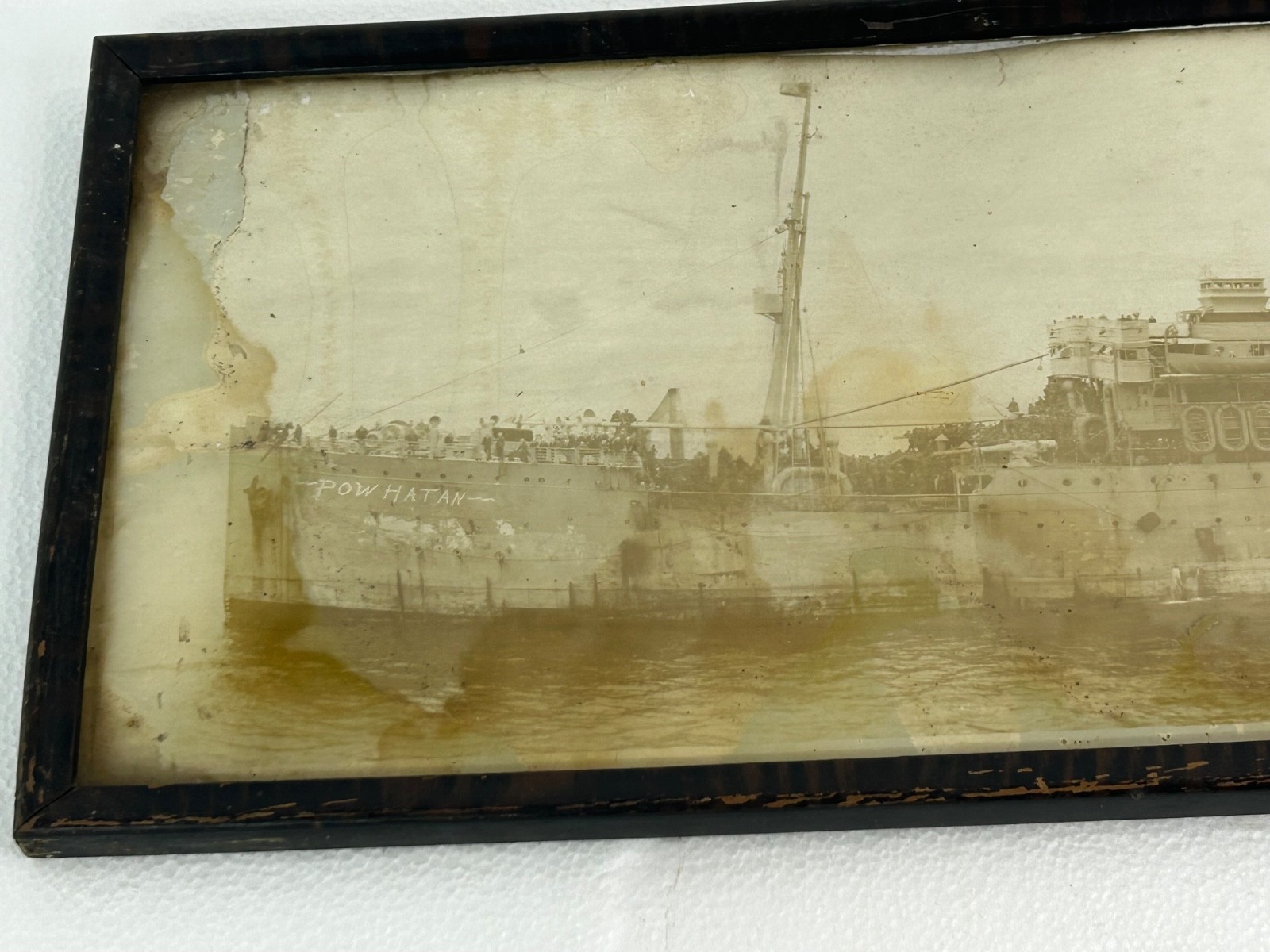 WWI USS Powhatan ID-3013 Transporting US Army 30th Division Framed Panoramic